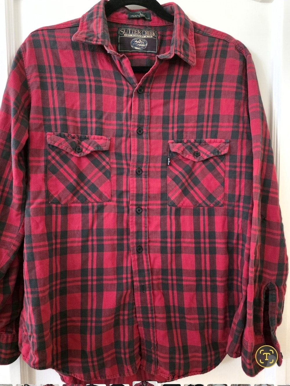 Vintage 1985 Levi Strauss Sutter Creek Plaid Flannel Shirt Men’s L - Picture 1 of 16